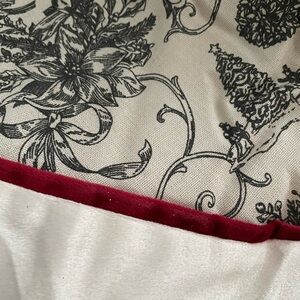 Martha Stewart Black Floral on Cream Christmas Tree Skirt